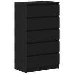 Vidaxl meuble � tiroirs en ch�ne noir 60x36x103 cm bois d'ing�nierie