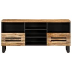 Vidaxl meuble tv 100x34x46 cm bois massif de manguier brut