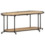 Vidaxl meuble tv 100x42x40 cm bois massif de manguier brut