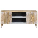 Vidaxl meuble tv 105x33, 5x46 cm bois massif de manguier