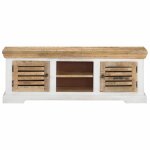 Vidaxl meuble tv 110x30x40 cm bois massif de manguier