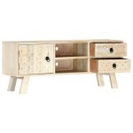 Vidaxl meuble tv 110x30x44 cm bois massif de manguier