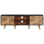 Vidaxl meuble tv 140x30x46 cm bois de manguier brut et d'acacia massif
