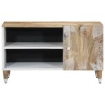 Vidaxl meuble tv 80x31, 5x46 cm bois massif de manguier