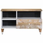 Vidaxl meuble tv 80x33, 5x46 cm bois massif de manguier