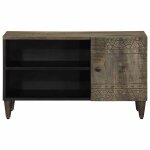 Vidaxl meuble tv gris clair 80x31, 5x46 cm bois massif de manguier