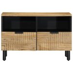 Vidaxl meuble tv marron 70x33x46 cm bois massif de manguier
