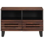 Vidaxl meuble tv marron 70x34x46 cm bois massif de manguier