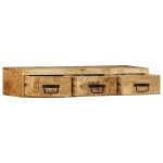 Vidaxl meuble tv mural 100x30x19 cm bois massif de manguier brut
