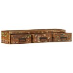 Vidaxl meuble tv mural 100x30x19 cm bois massif de rcupration