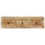Vidaxl meuble tv mural 100x32x25 cm bois massif manguier brut