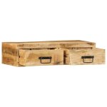 Vidaxl meuble tv mural 80x30x19 cm bois massif de manguier brut