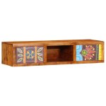 Vidaxl meuble tv mural multicolore 100x30x22 bois massif d'acacia