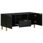 Vidaxl meuble tv noir 105x33x46 cm bois d'ingnierie
