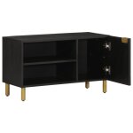 Vidaxl meuble tv noir 80x33x46 cm bois d'ingnierie