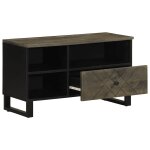 Vidaxl meuble tv noir 80x33x46 cm bois massif de manguier