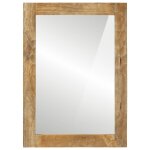 Vidaxl miroir de bain 50x70x2, 5 cm bois de manguier massif et verre