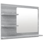 Vidaxl miroir de bain sonoma gris 60x10, 5x45 cm bois d'ing�nierie