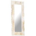 Vidaxl miroir blanc 110x50 cm bois de manguier massif Vidaxl miroir blanc 110x50 cm bois de manguier massif
