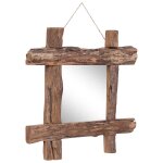 Vidaxl miroir � b�ches naturel 50x50 cm bois de teck recycl�