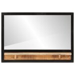 Vidaxl miroir avec �tag�re 80x8x55 cm verre et bois massif manguier