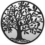 Vidaxl miroir de jardin noir 40x2, 5 cm fer rond utilisation ext�rieure