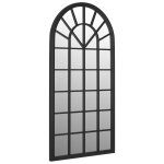 Vidaxl miroir de jardin noir 90x45 cm fer pour utilisation extrieure