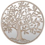Vidaxl miroir de jardin sable 60x2, 5cm fer rond utilisation ext�rieure