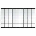Vidaxl miroirs muraux 3 pcs noir 100x60 cm mtal