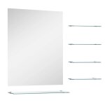 Vidaxl miroir mural avec 5 tagres argent 50 x 60 cm