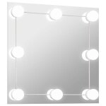 Vidaxl miroir mural avec lampes led carr verre