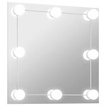 Vidaxl miroir mural avec lampes led carr verre