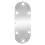 Vidaxl miroir mural avec lumires led 30x70 cm verre ovale