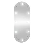 Vidaxl miroir mural avec lumires led 40x90 cm verre ovale