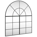Vidaxl miroir mural noir 100x110 cm arche fer
