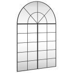 Vidaxl miroir mural noir 100x150 cm arche fer