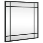 Vidaxl miroir mural noir 40x40 cm carr� fer