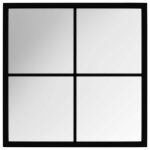 Vidaxl miroir mural noir 40x40 cm m�tal