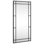 Vidaxl miroir mural noir 40x80 cm rectangulaire fer