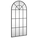 Vidaxl miroir mural noir 50x100 cm arche fer