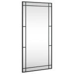 Vidaxl miroir mural noir 50x100 cm rectangulaire fer