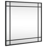Vidaxl miroir mural noir 50x50 cm carr� fer