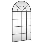 Vidaxl miroir mural noir 60x110 cm arche fer