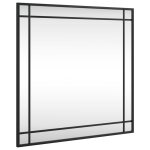 Vidaxl miroir mural noir 60x60 cm carr� fer