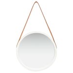 Vidaxl miroir mural avec sangle 40 cm blanc
