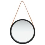 Vidaxl miroir mural avec sangle 40 cm noir