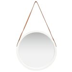 Vidaxl miroir mural avec sangle 50 cm blanc
