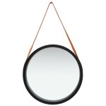 Vidaxl miroir mural avec sangle 50 cm noir