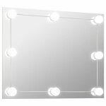 Vidaxl miroir mural sans cadre avec lampes led rectangulaire verre