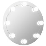 Vidaxl miroir mural sans cadre avec lampes led rond verre